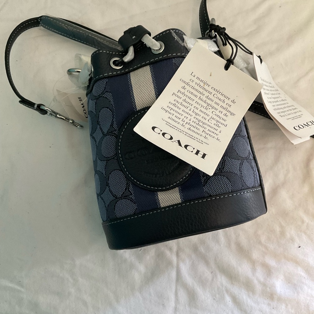 Coach Navy and Black Bucket Bag